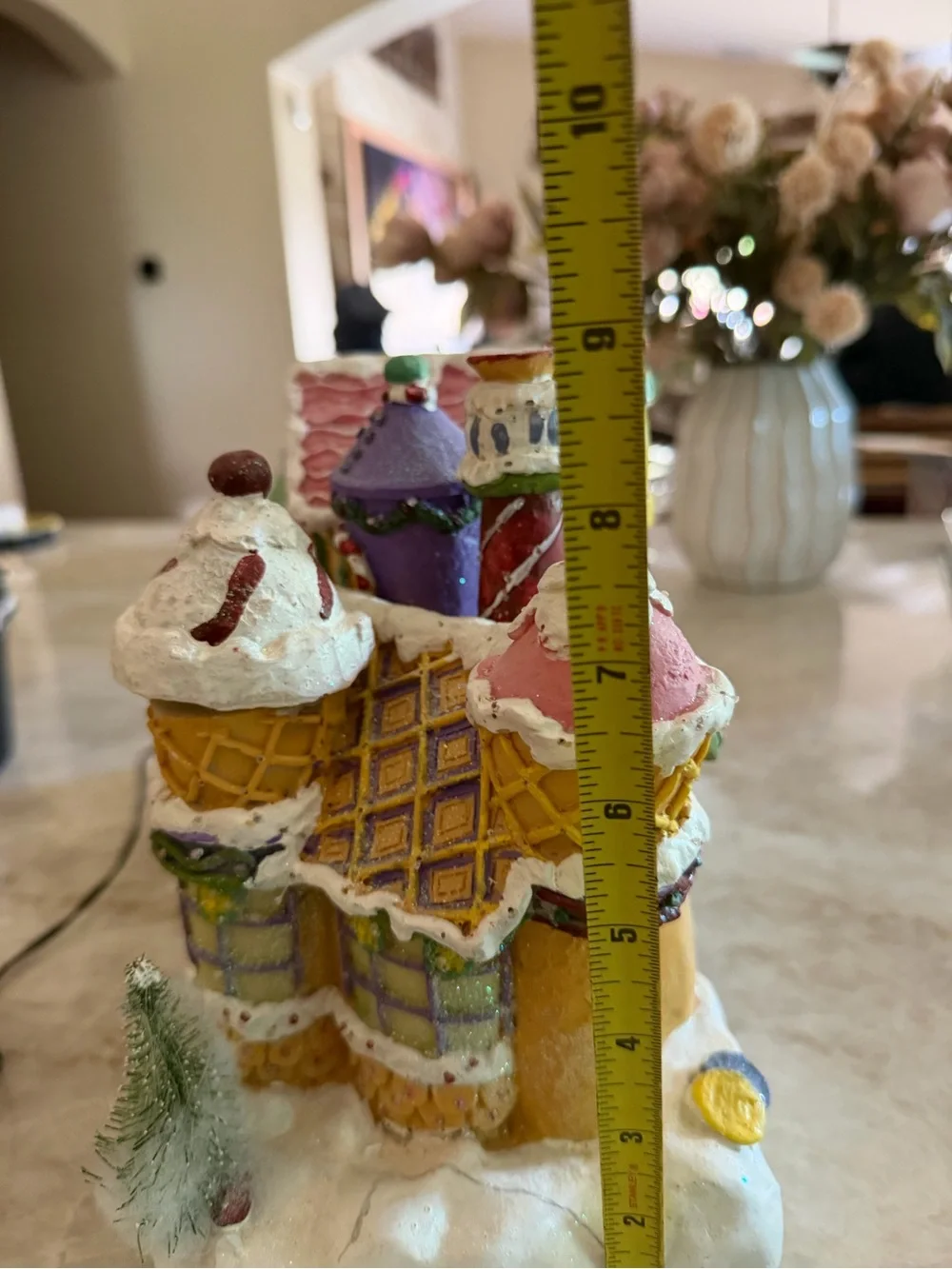 Vintage gingerbread Christmas village with